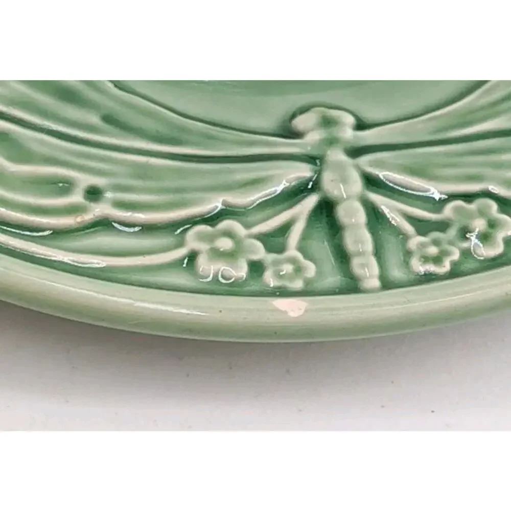 Bordallo Pinheiro Green Dragonfly Saucer Plate 6.25